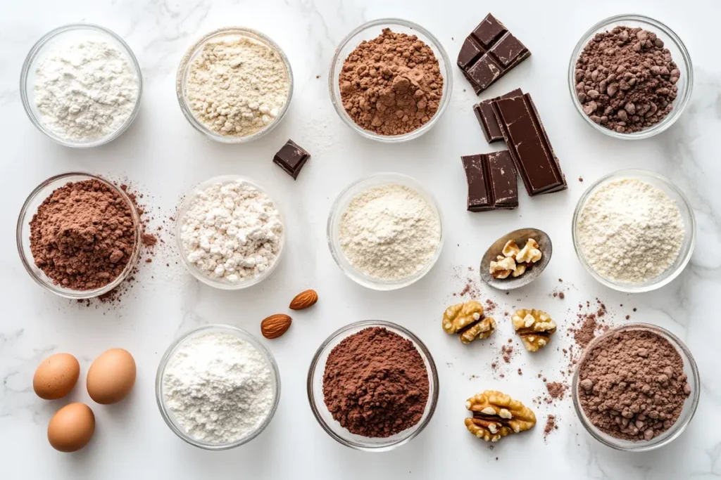 Key ingredients for making protein brownies