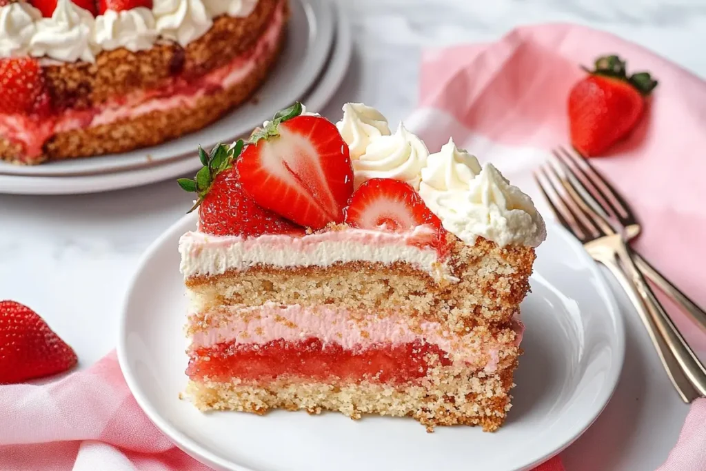 Strawberry Shortcake Crunch Cake