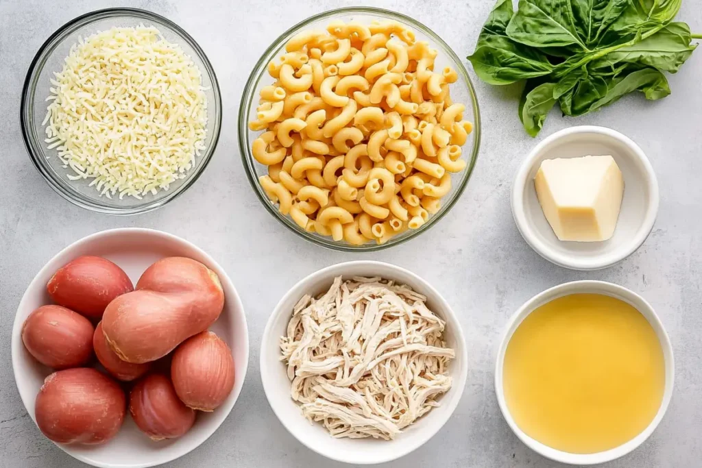 Gathering Your Ingredients for Cheesy Chicken Pasta