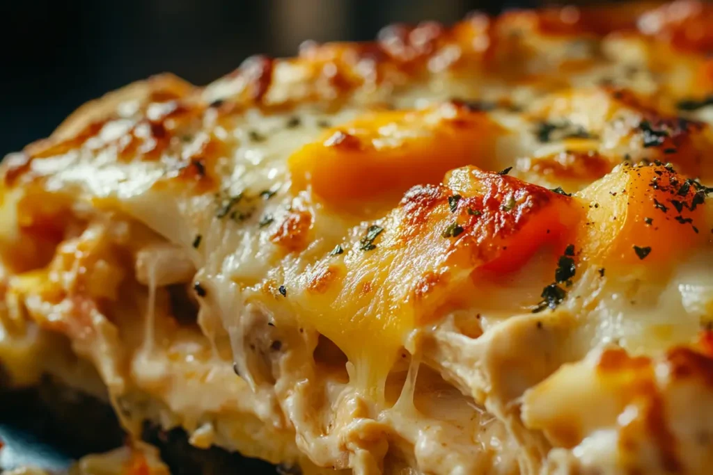 Creamy and comforting chicken casserole made with leftover rotisserie chicken.