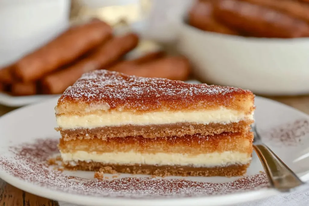 Slice of Homemade Churro Cheesecake