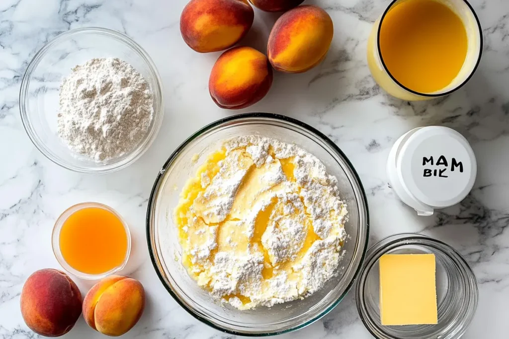 Essential Ingredients for Peach Cobbler with Cake Mix