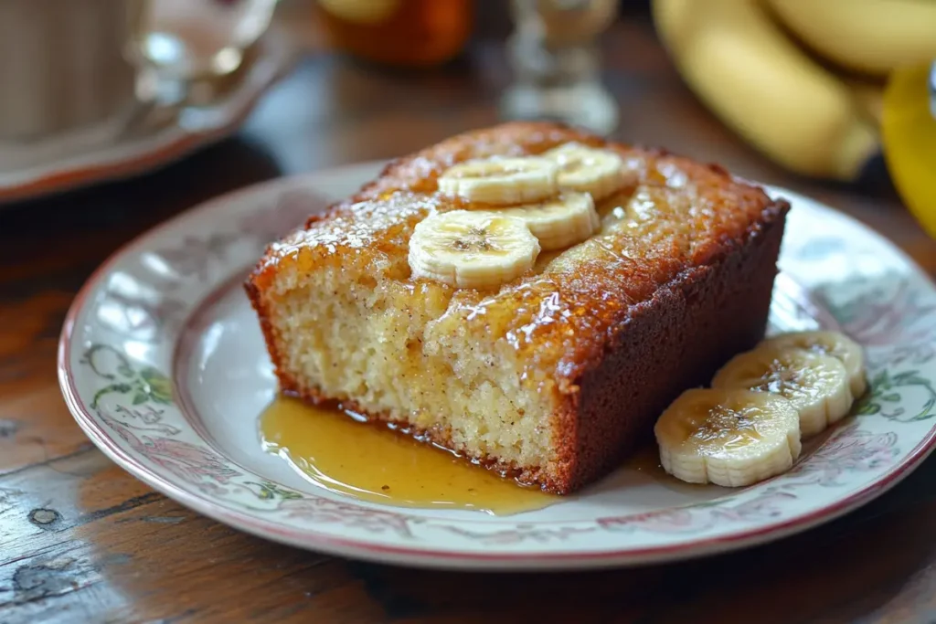 Slice of 3-ingredient banana bread