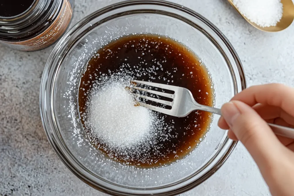 Mix white sugar and molasses to make a substitute for brown sugar.