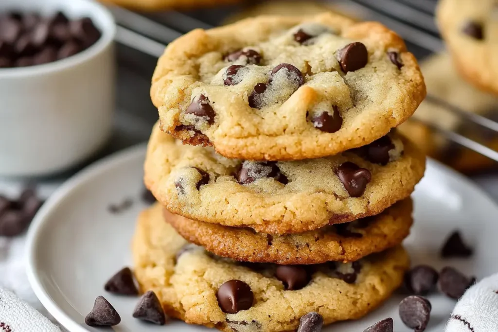 Fresh Chocolate Chip Cookies with Ingredients.