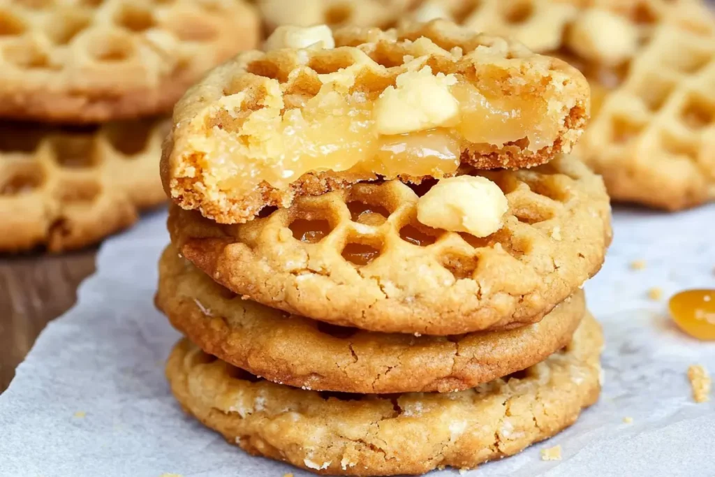 Golden, crispy honeycomb cookies with an airy interior