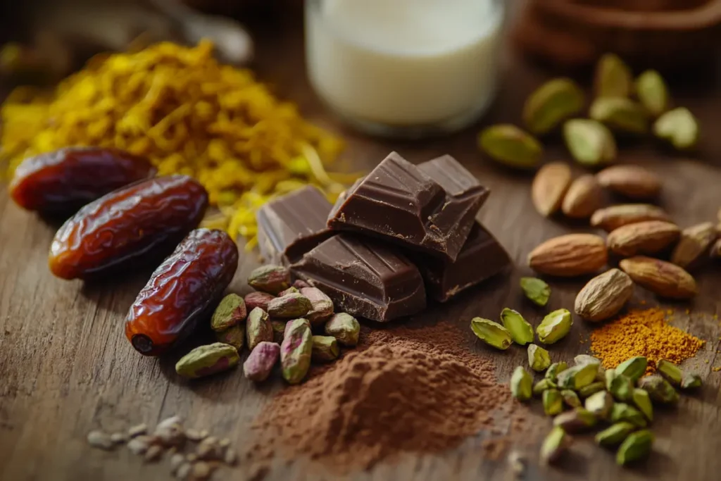  Key Ingredients in Dubai Chocolate: Dates, Pistachios, Saffron, Cardamom and Camel Milk