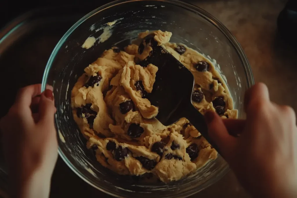 Mixing cookie dough using