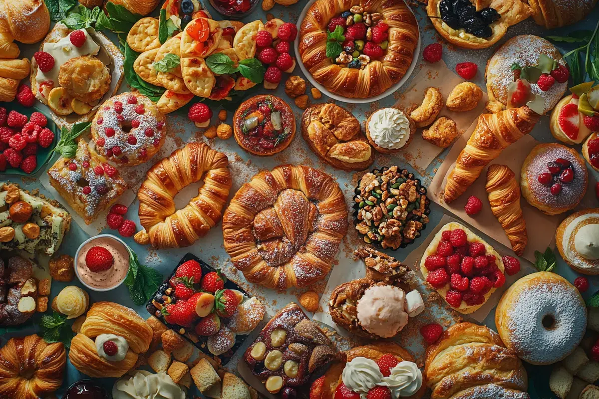 An assortment of common pastries from around the world