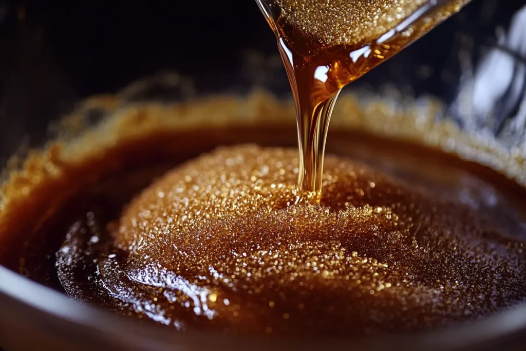 Homemade brown sugar using molasses and white sugar.