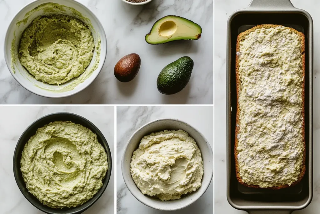  Steps for making avocado cottage cheese bread.
