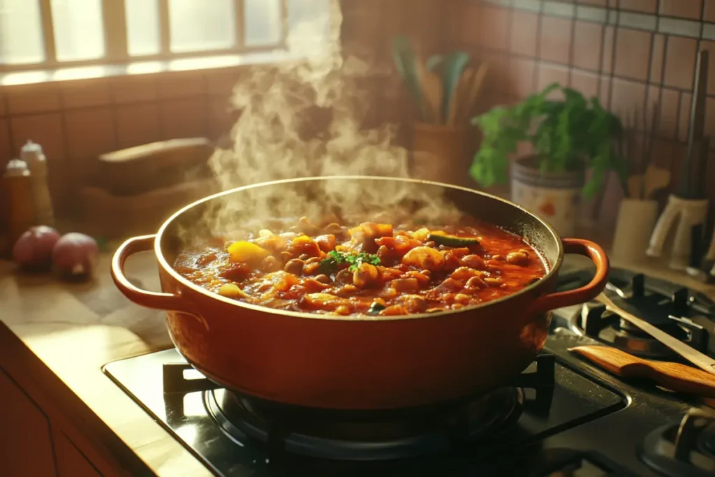 Terra Massoud simmering on a stove