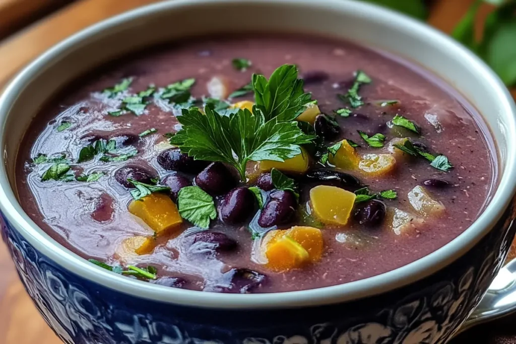 Perfect purple black bean soup recipe